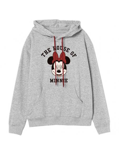 Sudadera con capucha juvenil/adulto de Minnie Mouse (talla: L, color: grey) - Imagen 1