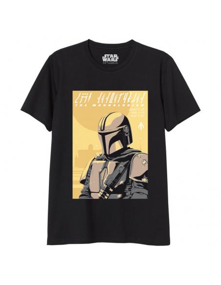 Camiseta juvenil/adulto de Mandalorian Star Wars (talla: L, color: black) - Imagen 1