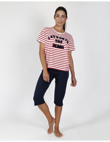 ADMAS Pijama Manga Corta Go to the Beach para Mujer - Imagen 1