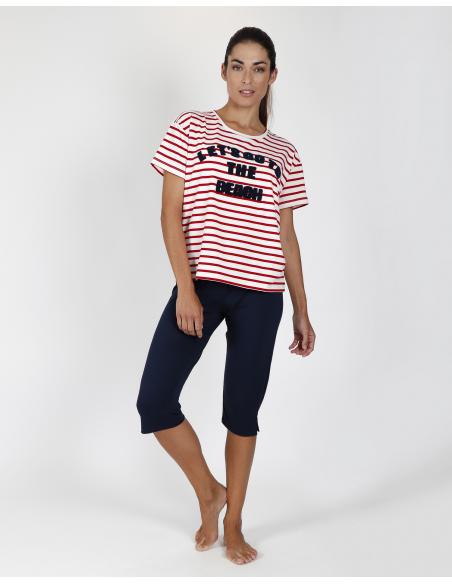 ADMAS Pijama Manga Corta Go to the Beach para Mujer - Imagen 1