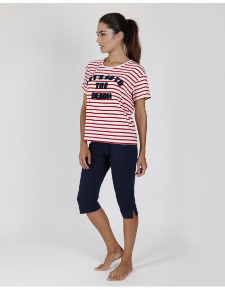 ADMAS Pijama Manga Corta Go to the Beach para Mujer - Imagen 2