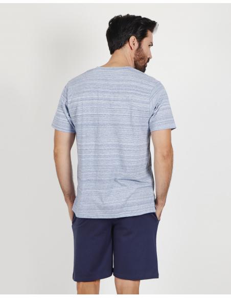 ADMAS CLASSIC Pijama Manga Corta Light Stripes para Hombre - Imagen 3