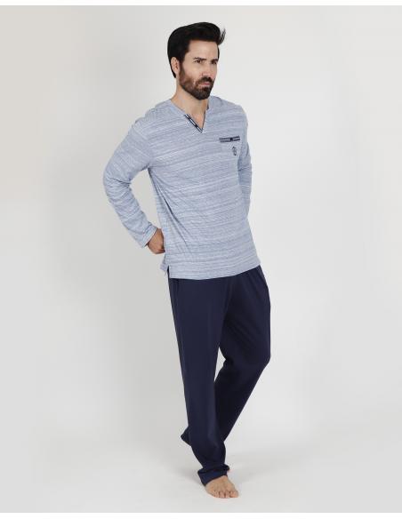 ADMAS CLASSIC Pijama Manga Larga Light Stripes para Hombre - Imagen 2