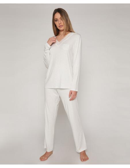 ADMAS CLASSIC Pijama Manga Larga Lace Night para Mujer - Imagen 1