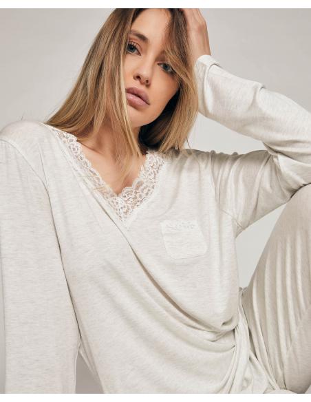 ADMAS CLASSIC Pijama Manga Larga Lace Night para Mujer - Imagen 2