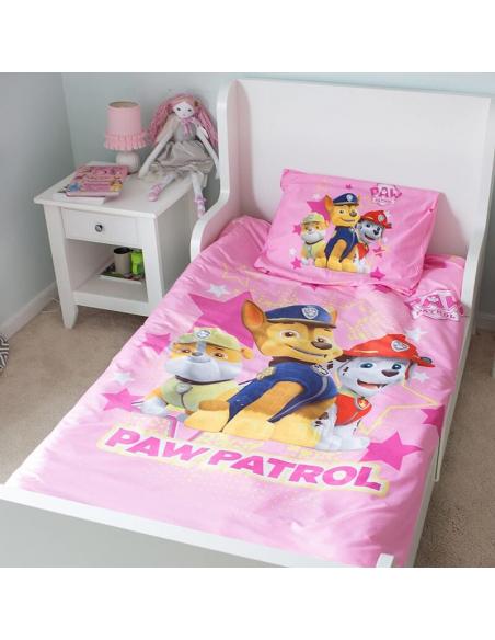 Ropa de cama algodón para cama de 90cm, con funda de edredon y 1 funda almoada de Paw Patrol - Imagen 1