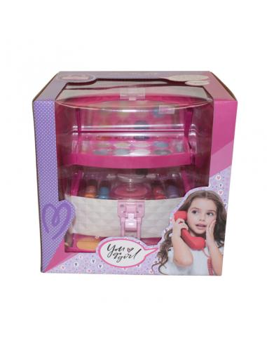 Caja maletin maquillaje tres compartimentos con espejo - Imagen 1