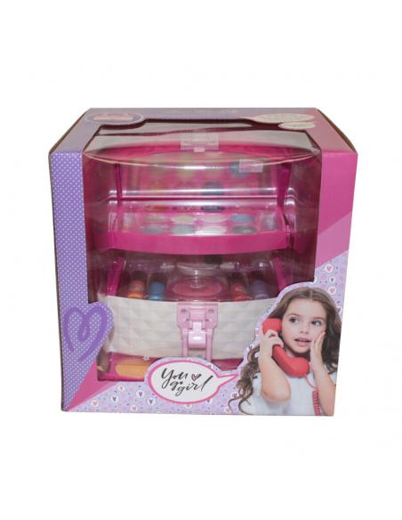 Caja maletin maquillaje tres compartimentos con espejo - Imagen 1