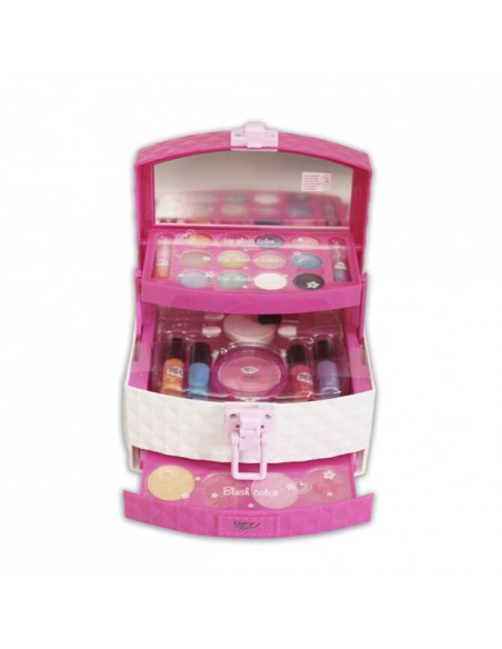 Caja maletin maquillaje infantil tres compartimentos con espejo