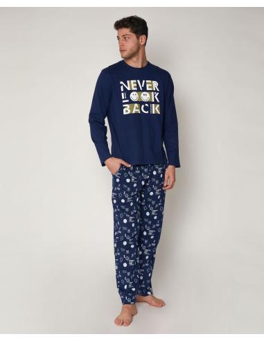 SMILEY Pijama Manga Larga Look Back para Hombre - Imagen 1