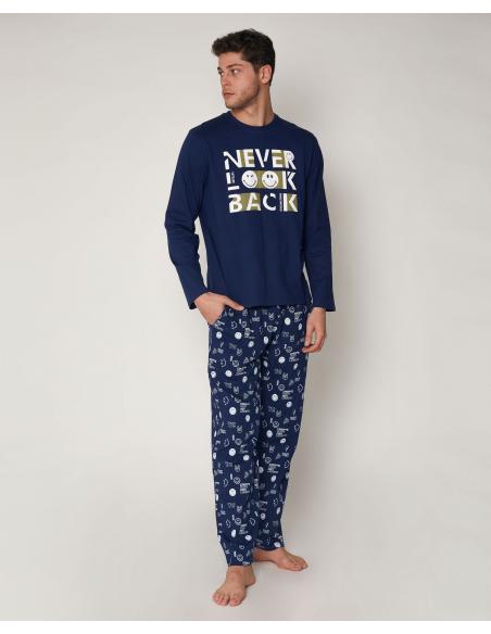 SMILEY Pijama Manga Larga Look Back para Hombre - Imagen 1