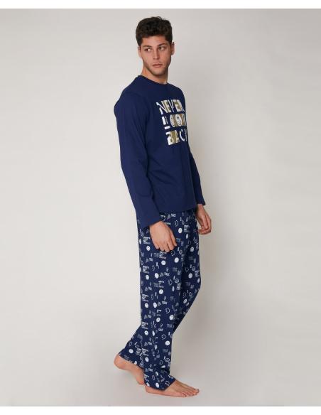 SMILEY Pijama Manga Larga Look Back para Hombre - Imagen 2
