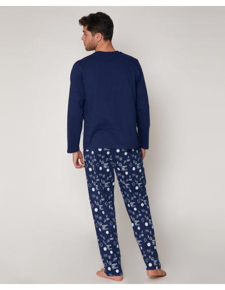 SMILEY Pijama Manga Larga Look Back para Hombre - Imagen 3