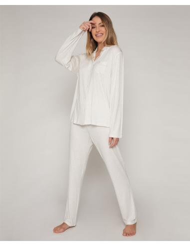 ADMAS CLASSIC Pijama Abierto Manga Larga Lace Night para Mujer - Imagen 1