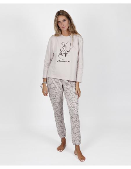 DISNEY Pijama Manga Larga Felpa Minnie Soft para Mujer - Imagen 1