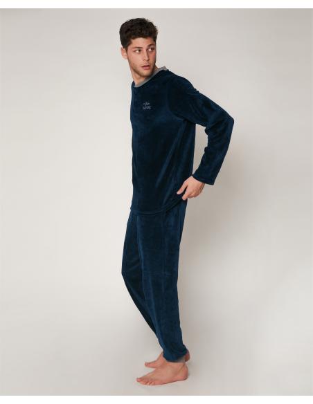 ADMAS Pijama Manga Larga Velour Home para Hombre - Imagen 5