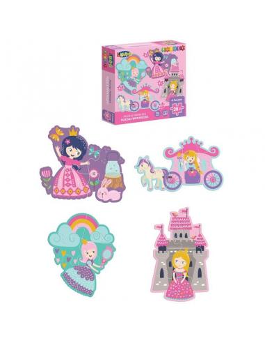 Puzzle 4 en 1 de Princesas - Imagen 1