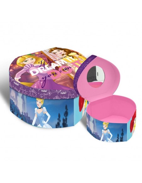 Joyero corazon con espejo de Princesas