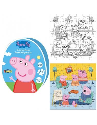 Puzzle para colorear de Peppa Pig - Imagen 1