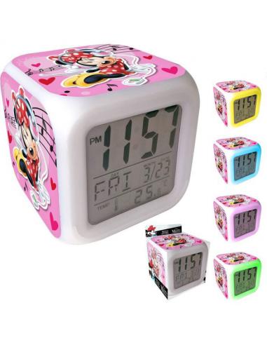 Reloj digital 8cm con alarma y cambio de color de Minnie Mouse - Imagen 1