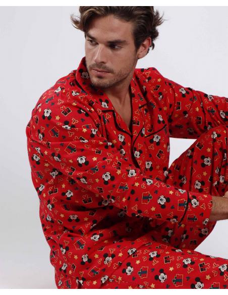 DISNEY Pijama Manga Larga Abierto Mickey Christmas para Hombre - Imagen 1