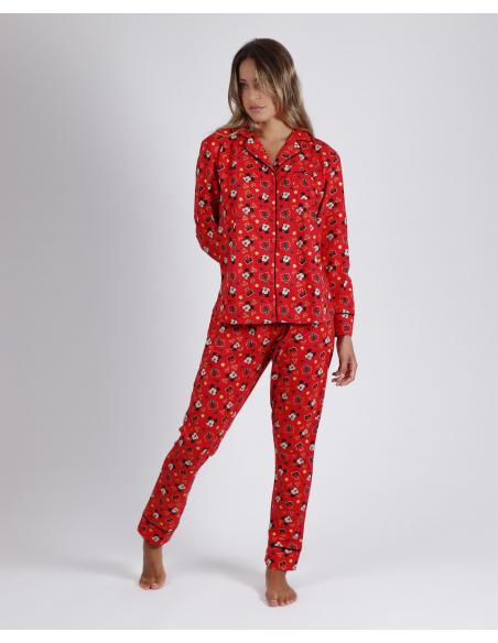 DISNEY Pijama Manga Larga Abierto Mickey Christmas para Mujer - Imagen 1