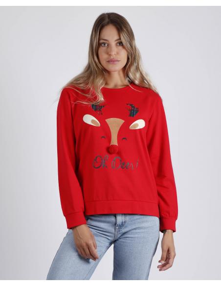 Admas Sudadera Manga Larga Oh Deer para Mujer - Imagen 1
