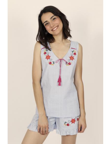 ADMAS Pijama tirantes Mexican Embroidery para Mujer - Imagen 1