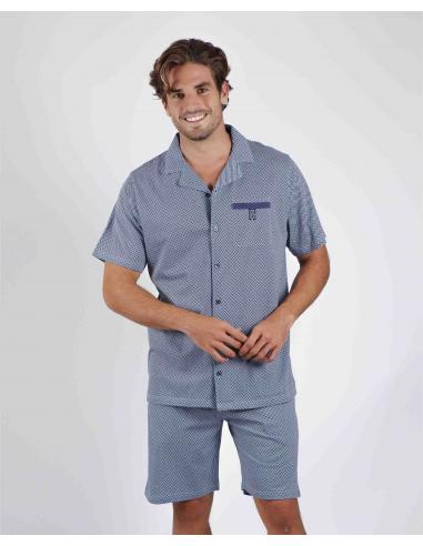 ADMAS CLASSIC Pijama Abierto Manga Corta Mercury para Hombre - Imagen 1