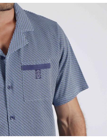 ADMAS CLASSIC Pijama Abierto Manga Corta Mercury para Hombre - Imagen 2