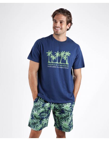 ADMAS Pijama Manga Corta Tropical para Hombre - Imagen 1