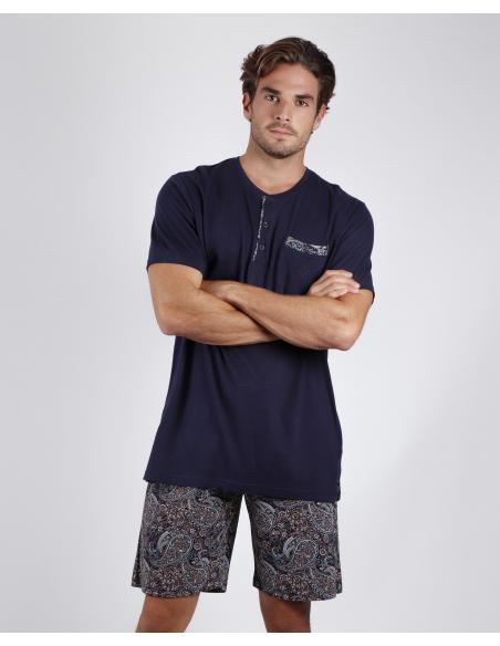 ADMAS CLASSIC Pijama Manga Corta Cachemire para Hombre - Imagen 1