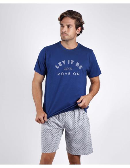 STAY AT HOME Pijama Manga Corta Let It Be para Hombre - Imagen 1