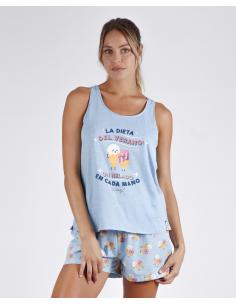 MR WONDERFUL Pijama Tirantes La Dieta del Verano para Mujer - Imagen 1