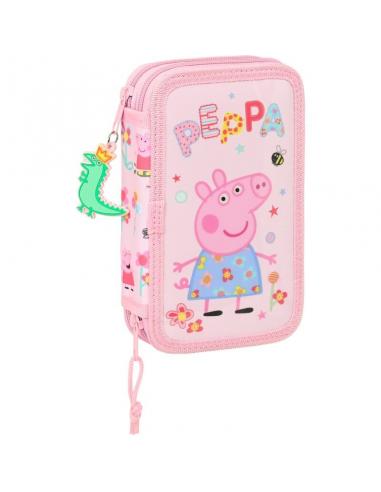 Plumier doble pequeño 28 piezas de Peppa Pig &#39;having fun&#39; - Imagen 1