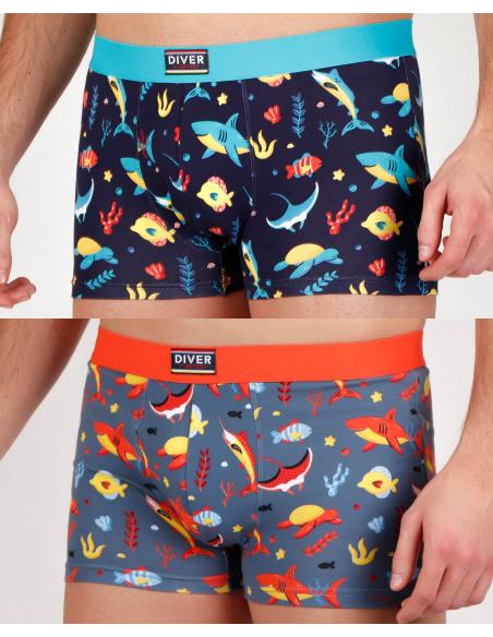 DIVER Calzoncillo/Bóxer Marine para Hombre, (Caja de 2 unidades) - Imagen 1