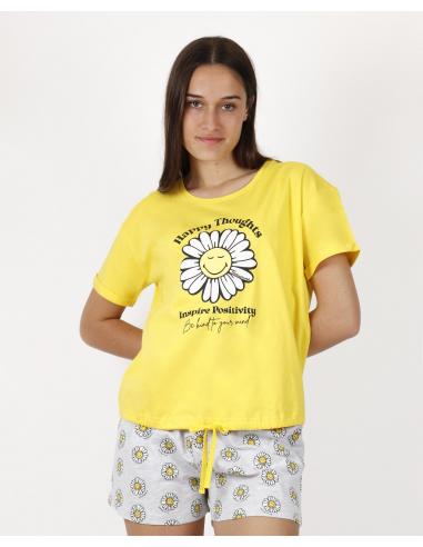 SMILEY Pijama Manga Corta Happy Thoughts para Mujer - Imagen 1