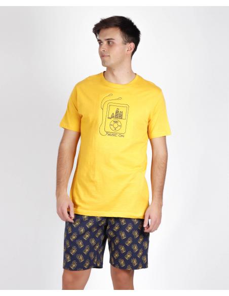 ADMAS Pijama Manga Corta Music On para Hombre - Imagen 1
