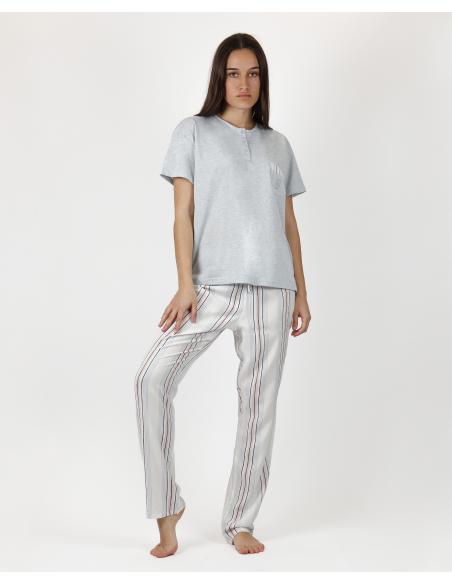 ADMAS CLASSIC Pijama Manga Corta Summer Stripes para Mujer - Imagen 1