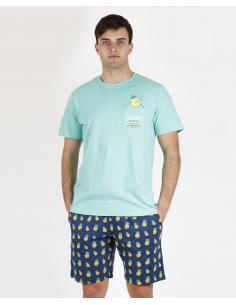 MR WONDERFUL Pijama Manga Corta Piña para Hombre - Imagen 1