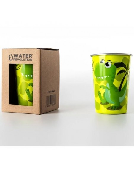 Vaso acero inox 300ml en caja de Water Revolution 'Dino'