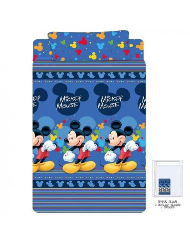 Juego sábanas algodón para cama 90cm de Mickey Mouse - Imagen 1