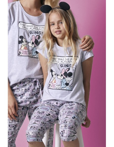 DISNEY Pijama Manga Corta Mickey Comic para Niña