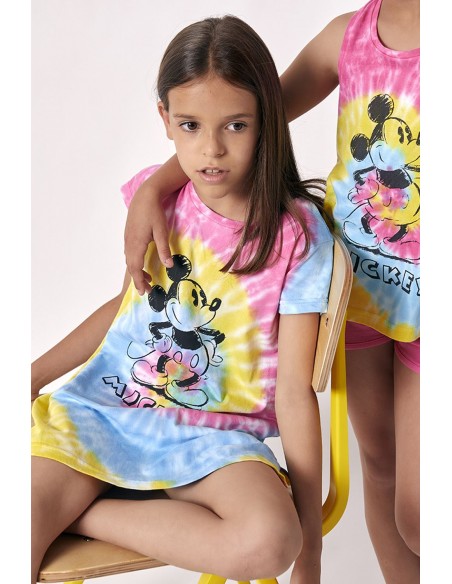 DISNEY Camisola Manga Corta Mickey Rainbow para Niña