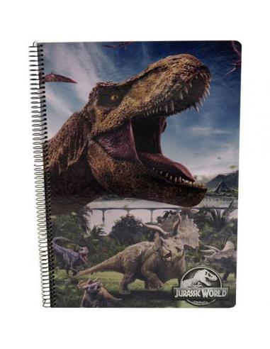 Cuaderno libreta folio 80 hojas de Jurassic World - Imagen 1