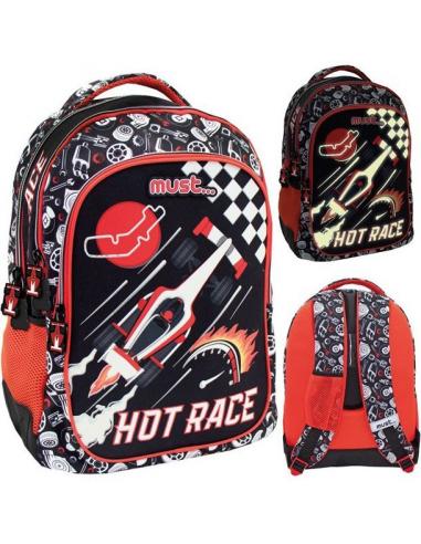 Mochila  43cm con 3 compartimentos brilla en la oscuridad Hot  Race de Must - Imagen 1