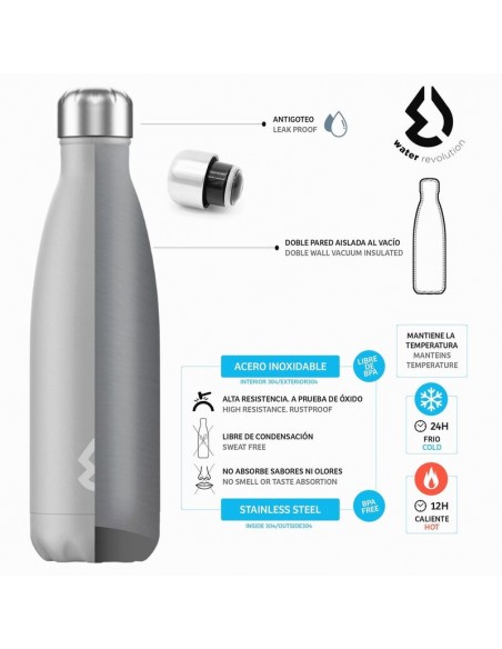 Botella cantimplora termo de acero inox 500ml de Water Revolution