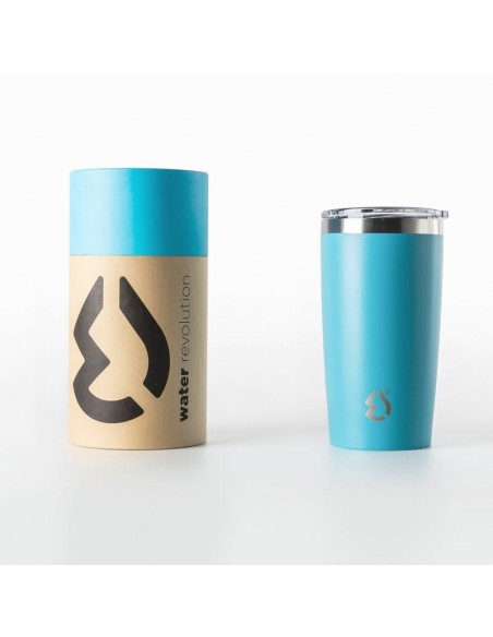 Tumbler vaso termico acero inox 540ml con tapa de Water Revolution  Turquesa