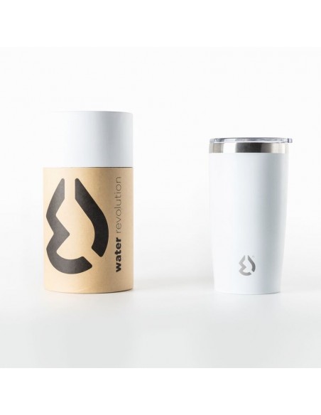 Tumbler vaso termico acero inox 540ml con tapa de Water Revolution Blanco