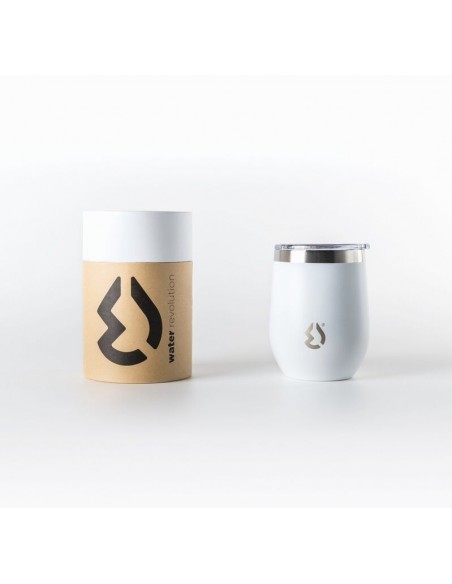 Tumbler vaso termico acero inox 310ml con tapa de Water Revolution Blanco